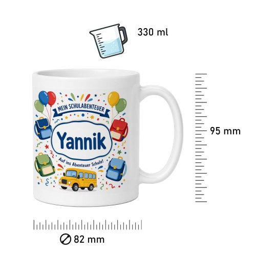 Tasse »Mein Schulabenteuer Yannik«