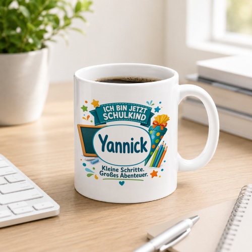 Tasse »Ich bin jetzt Schulkind Yannick«