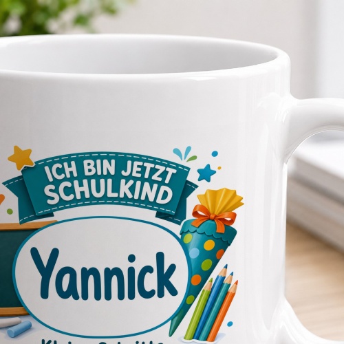 Tasse »Ich bin jetzt Schulkind Yannick«