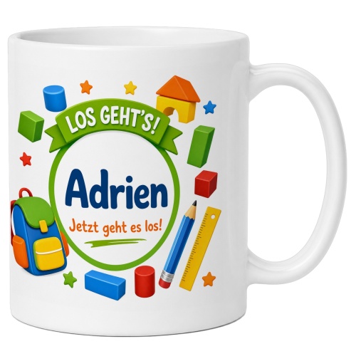 Tasse »Los gehts! Adrien Jetzt geht es los!«