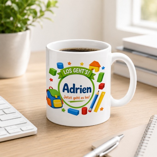Tasse »Los gehts! Adrien Jetzt geht es los!«