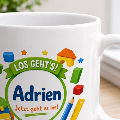 Tasse »Los gehts! Adrien Jetzt geht es los!«