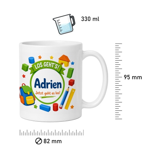 Tasse »Los gehts! Adrien Jetzt geht es los!«
