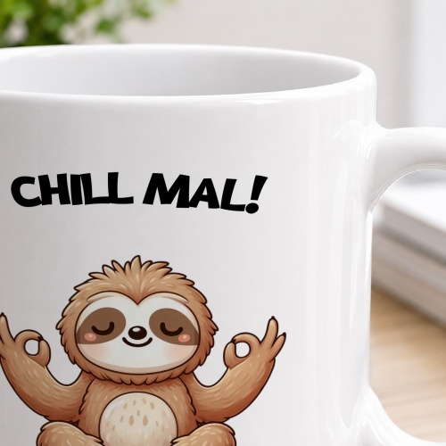 Tasse »Chill mal! Faultier-Motiv«