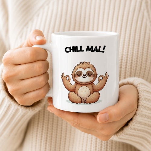 Tasse »Chill mal! Faultier-Motiv«