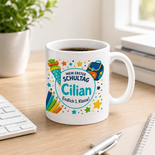 Tasse »Mein erster Schultag Cilian Endlich 1....