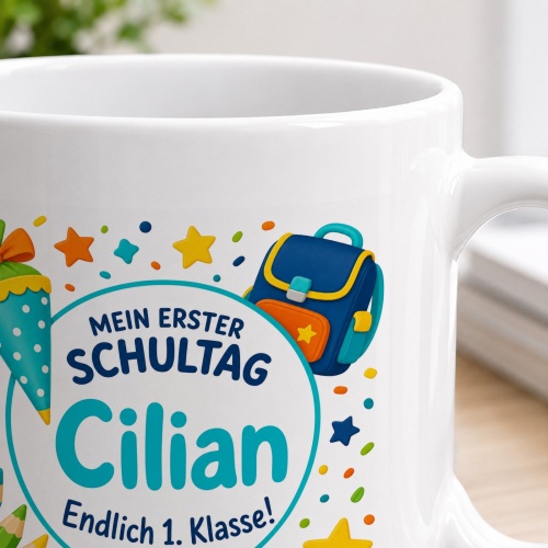 Tasse »Mein erster Schultag Cilian Endlich 1. Klasse!«