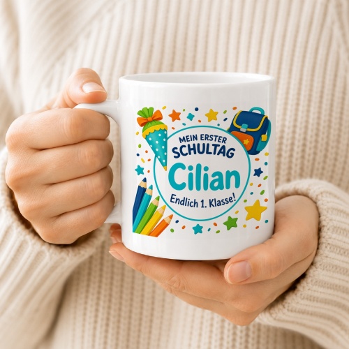 Tasse »Mein erster Schultag Cilian Endlich 1. Klasse!«