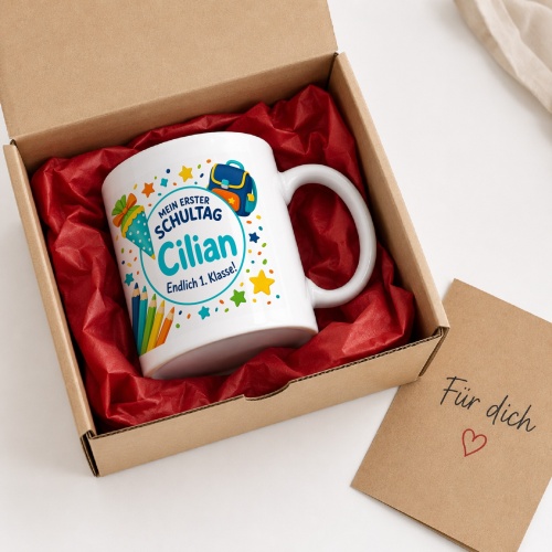 Tasse »Mein erster Schultag Cilian Endlich 1. Klasse!«