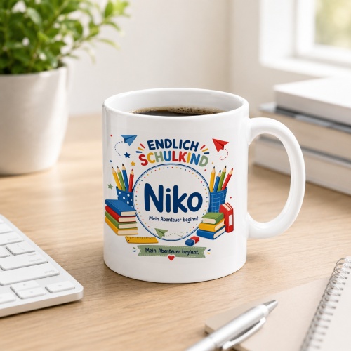 Tasse »Endlich Schulkind Niko Mein Abenteuer...