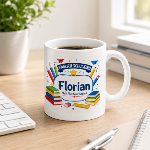 Tasse »Endlich Schulkind Florian Mein Abenteuer...