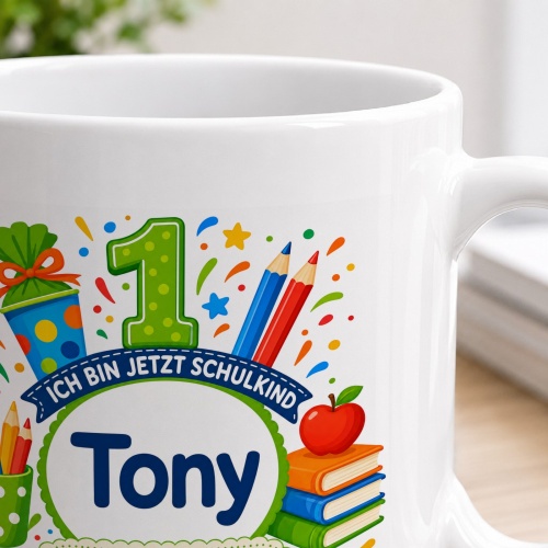 Tasse »Ich bin jetzt Schulkind Tony«