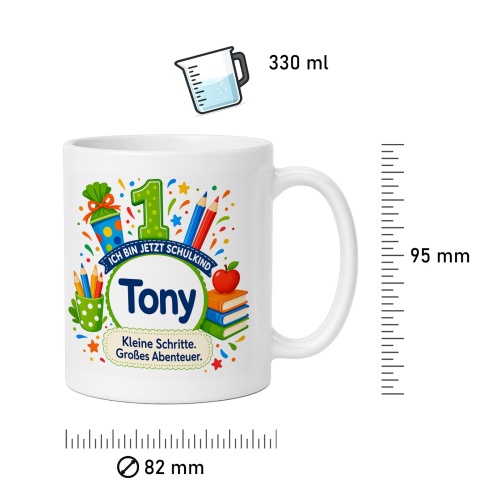 Tasse »Ich bin jetzt Schulkind Tony«