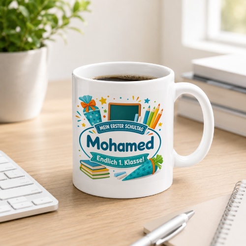 Tasse »Mein erster Schultag Mohamed Endlich 1....