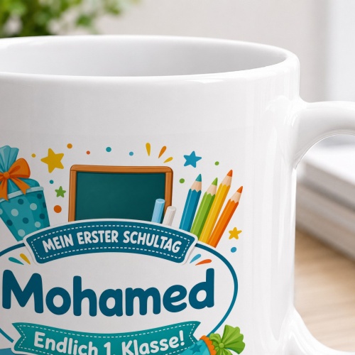 Tasse »Mein erster Schultag Mohamed Endlich 1. Klasse!«