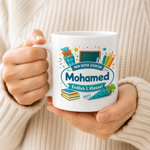 Tasse »Mein erster Schultag Mohamed Endlich 1. Klasse!«