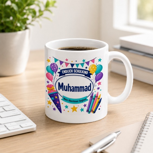 Tasse »Endlich Schulkind Muhammad Mein Abenteuer...
