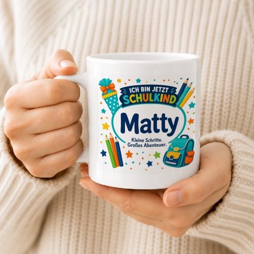 Tasse »Ich bin jetzt Schulkind Matty«