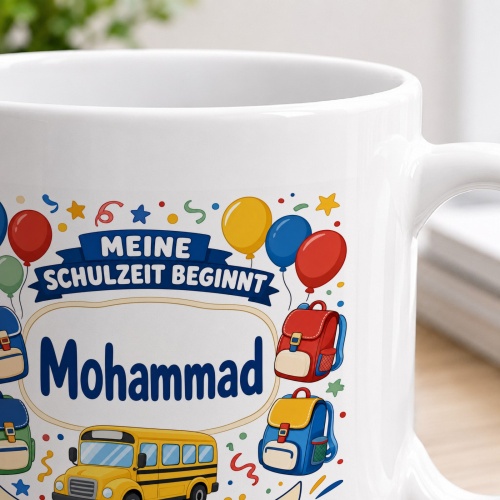 Tasse »Meine Schulzeit beginnt Mohammad«