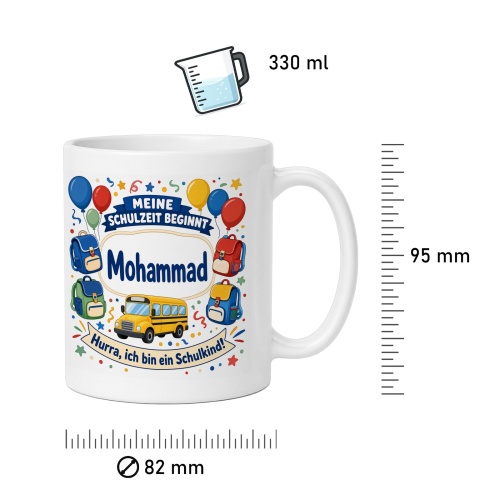 Tasse »Meine Schulzeit beginnt Mohammad«
