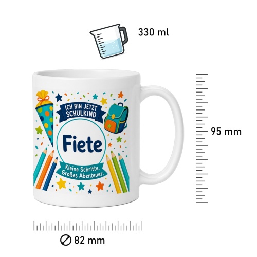 Tasse »Ich bin jetzt Schulkind Fiete«