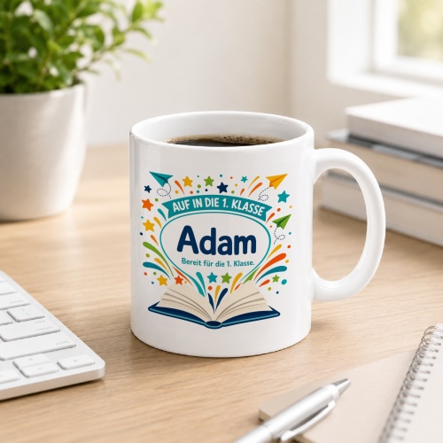 Tasse »Auf in die 1. Klasse Adam Bereit für...