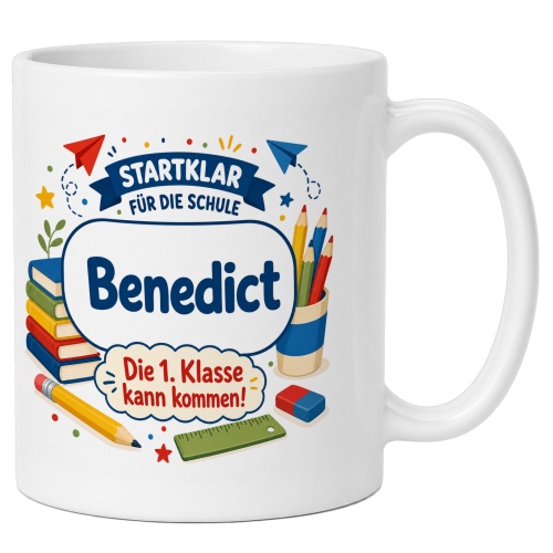 Tasse »Startklar für die Schule Benedict«