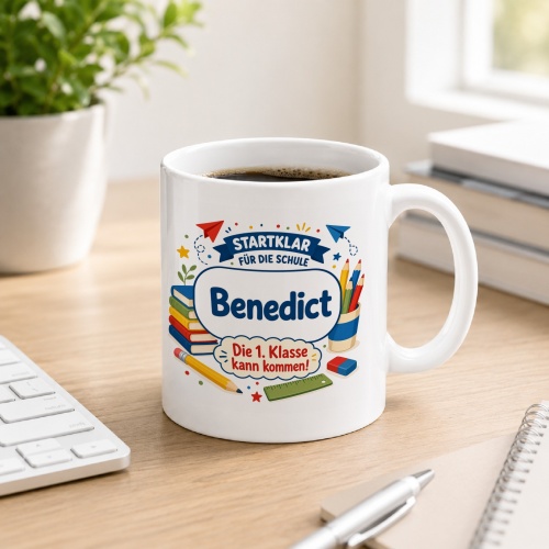 Tasse »Startklar für die Schule Benedict«