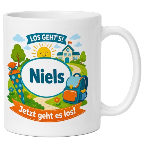 Tasse »Los gehts! Niels Jetzt geht es los!«