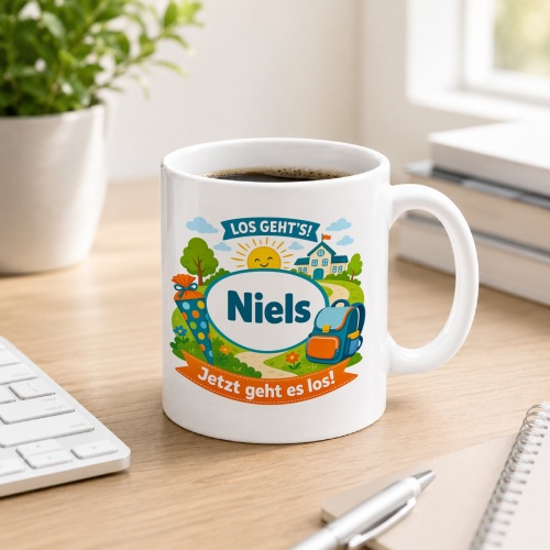 Tasse »Los gehts! Niels Jetzt geht es los!«