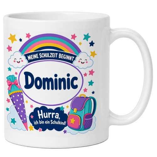 Tasse »Meine Schulzeit beginnt Dominic«
