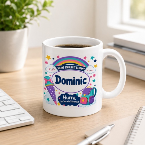 Tasse »Meine Schulzeit beginnt Dominic«