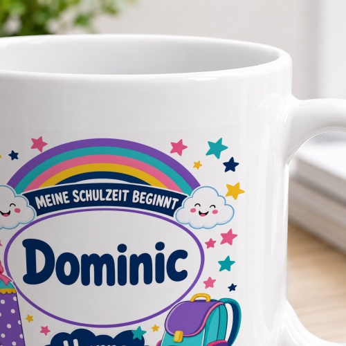 Tasse »Meine Schulzeit beginnt Dominic«