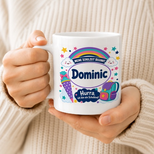 Tasse »Meine Schulzeit beginnt Dominic«