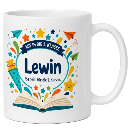 Tasse »Auf in die 1. Klasse Lewin Bereit für...