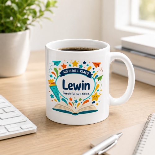 Tasse »Auf in die 1. Klasse Lewin Bereit für...