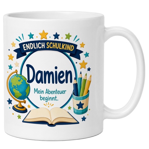 Tasse »Endlich Schulkind Damien Mein Abenteuer...
