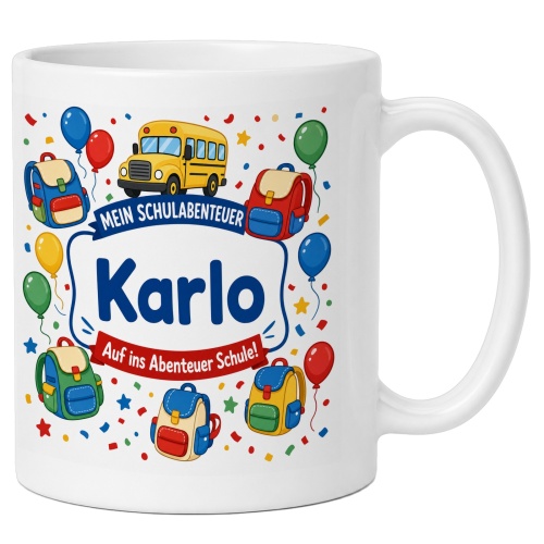 Tasse »Mein Schulabenteuer Karlo Auf ins Abenteuer...