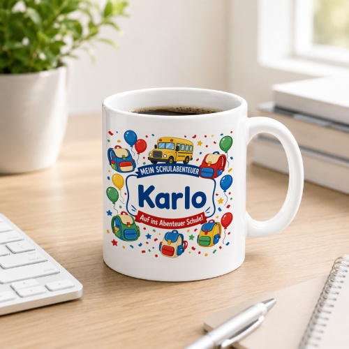 Tasse »Mein Schulabenteuer Karlo Auf ins Abenteuer...