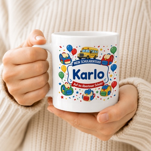 Tasse »Mein Schulabenteuer Karlo Auf ins Abenteuer Schule!«