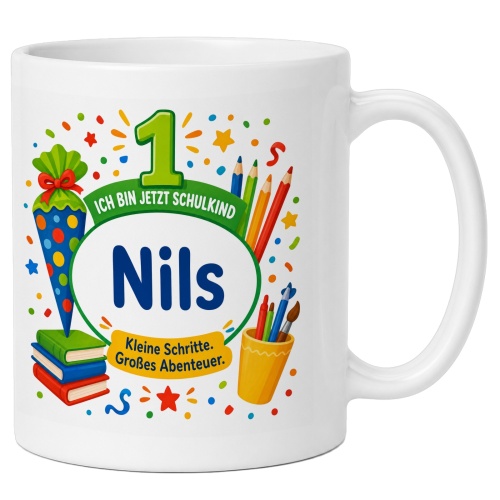 Tasse »Ich bin jetzt Schulkind Nils«