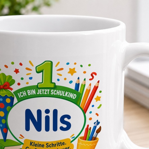 Tasse »Ich bin jetzt Schulkind Nils«