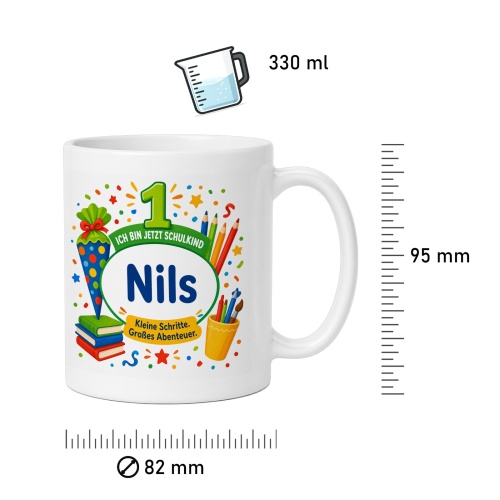 Tasse »Ich bin jetzt Schulkind Nils«