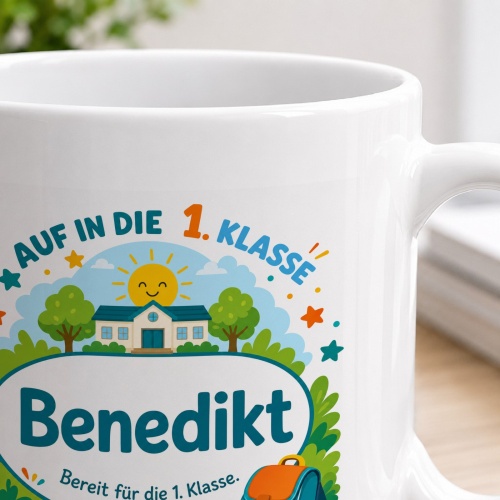 Tasse »Auf in die 1. Klasse Benedikt«