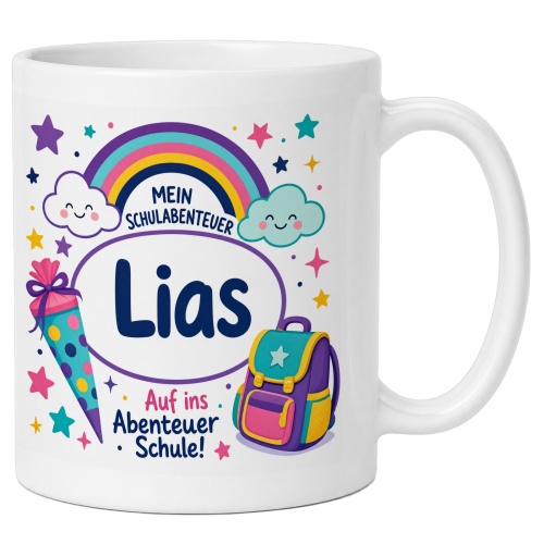 Tasse »Mein Schulabenteuer Lias Auf ins Abenteuer...
