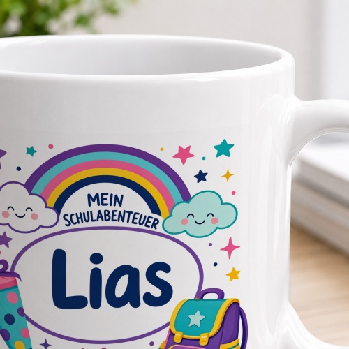 Tasse »Mein Schulabenteuer Lias Auf ins Abenteuer Schule!«