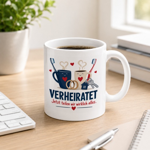 Tasse »Verheiratet – Jetzt teilen wir...