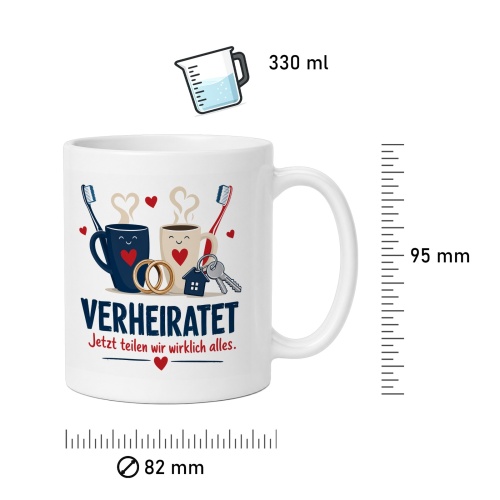 Tasse »Verheiratet – Jetzt teilen wir alles«