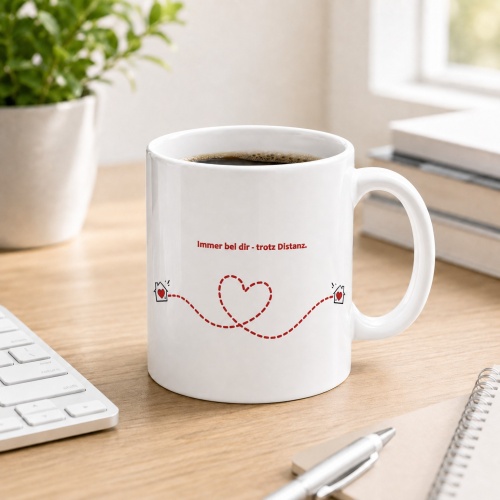 Tasse »Immer bei dir – trotz Distanz.«