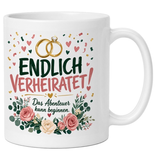 Tasse »Endlich verheiratet!«